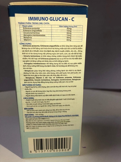 [ Kèm Quà Tặng] Immuno Glucan C - Tăng miễn dịch , tăng đề kháng ( Chính Hãng Italy)