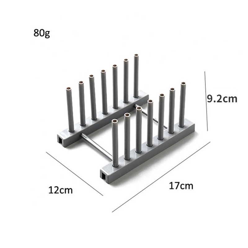 Giá Đỡ Dĩa/Nắp Nồi 8 Tầng Bằng Nhựa Có Thể Tháo Rời Cho Nhà Bếp
