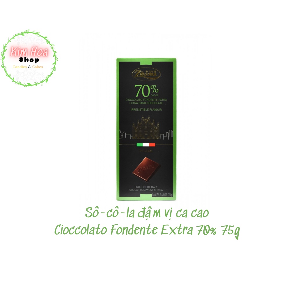 Sô cô la đậm vị ca cao ZAINI Cioccolato Fondente 75G  70%-80%-90%-100% MADE IN GERMANY