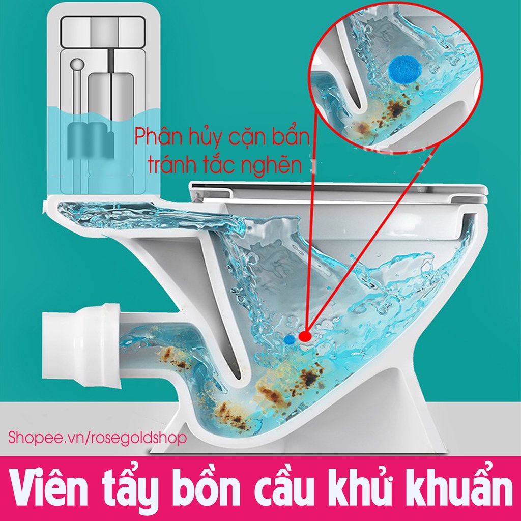 Viên Tẩy Bồn Cầu Diệt Khuẩn, Khử Mùi Hôi, Chống Ố Vàng Siêu Hiệu Quả