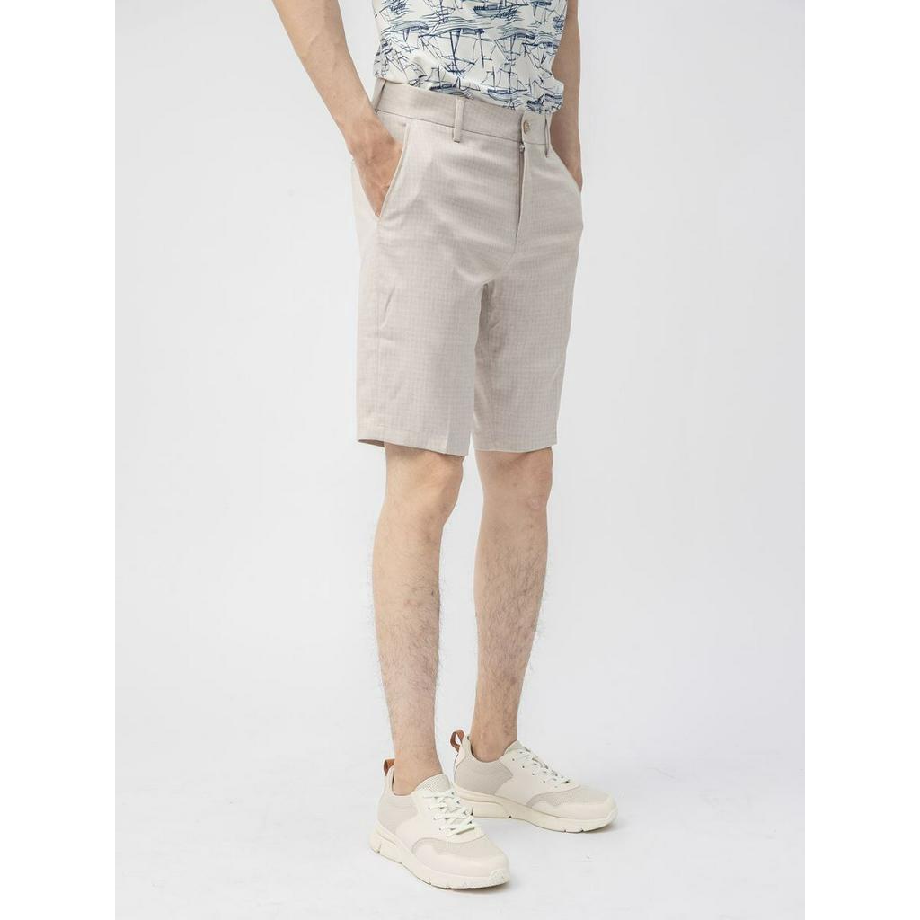 Quần short  âu nam Aristino   kẻ caro form  rộng ASO007S1