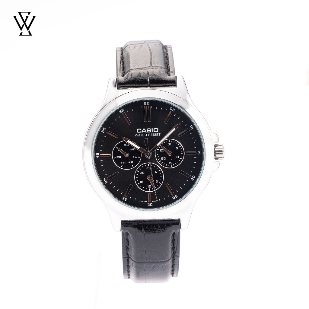 Đồng Hồ Quartz Nam Casio WATCHSTORE MTP-V300L-1AUDF Thiết Kế Mặt Kính Khoáng 41.5mm, Dây Da Và Vỏ Thép Không Gỉ