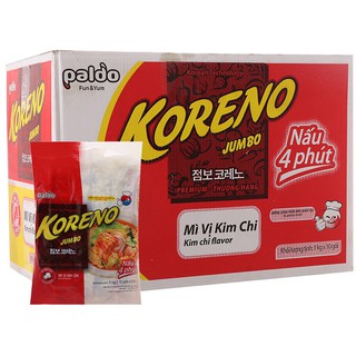 Thùng 10 túi Mì Koreno Jumbo kim chi 1kg