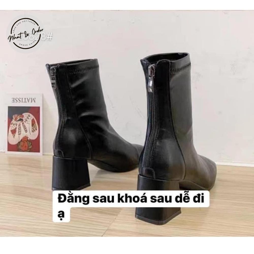 Giày bổt nữ cổ ngắn⚡Free Ship⚡Boot nữ cao cổ, cực ôm chân có khóa kéo sau | BigBuy360 - bigbuy360.vn