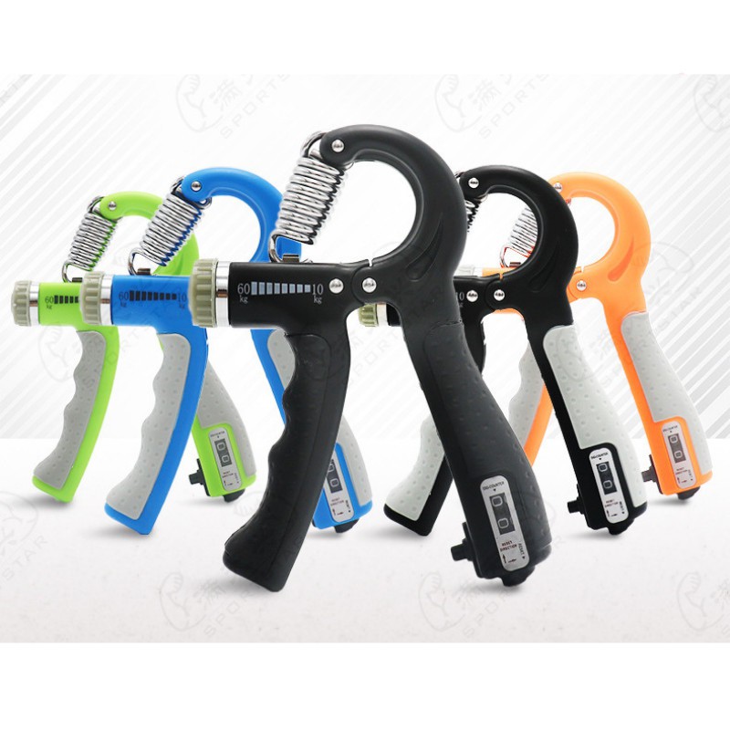 Kìm bóp tay có đếm số, dụng cụ tập cơ tay tập gym tại nhà điều chỉnh lực 5 - 60 kg