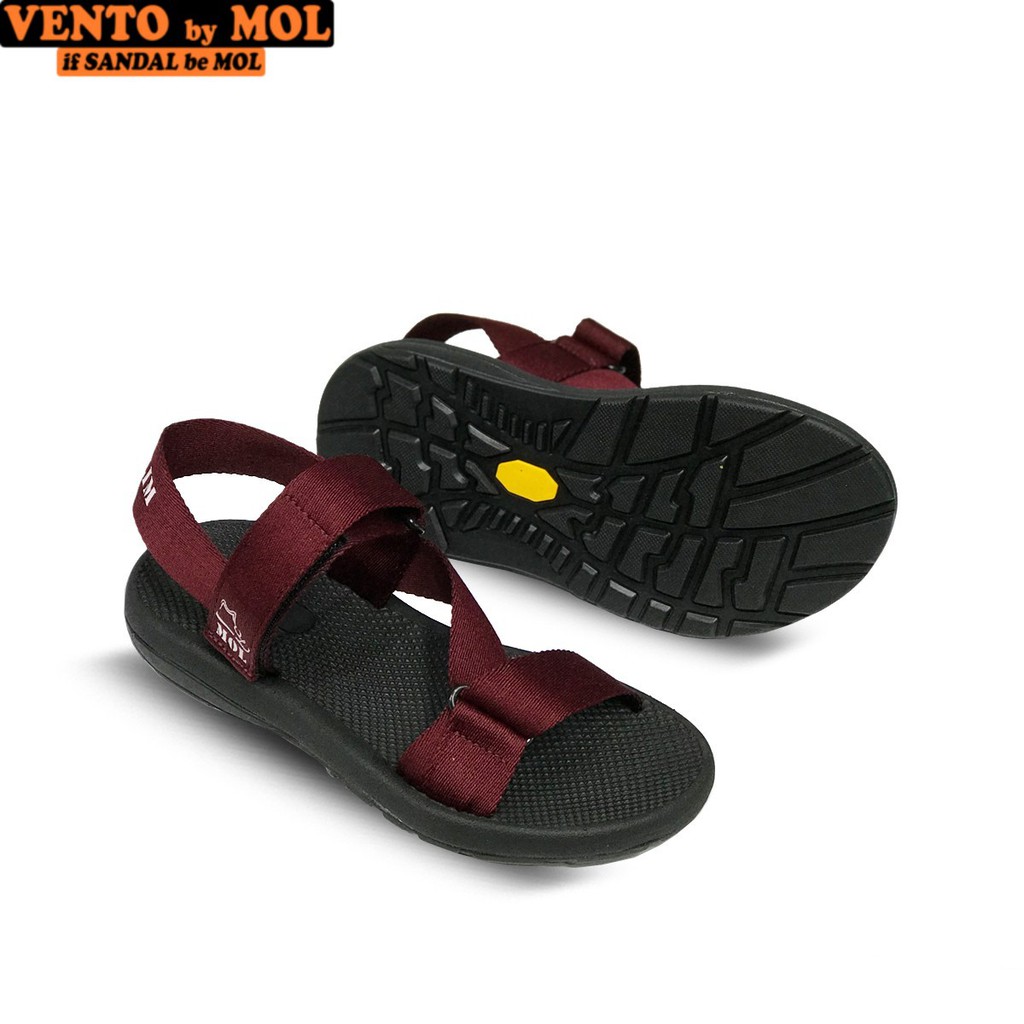 Sandal unisex nam nữ quai chéo vải dù đế mõng Slim có quai hậu cố định hiệu MOL mang đi học du lịch MS1166B