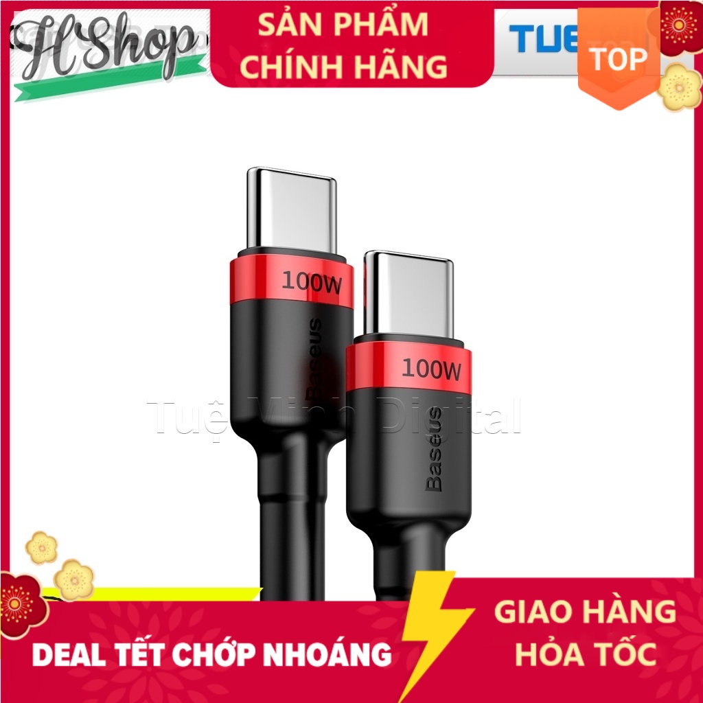 Cáp sạc nhanh USB Type-C to USB Type-C công suất 100W Baseus Cafule PD2.0 dùng cho iPad/ Macbook/ Laptop/ Smartphone