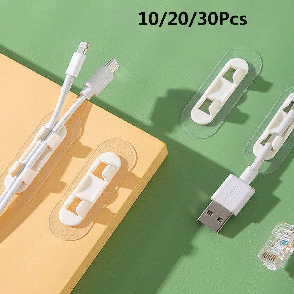 KUNHEV Set 10 / 20 / 30 Kẹp Cố Định Dây Cáp Tự Dính Tiện Dụng