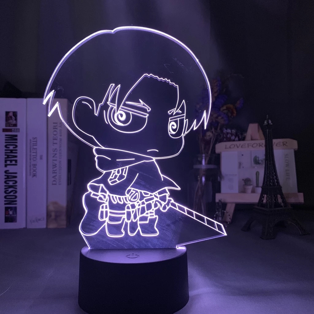 3d Illusion Lamp Attack on Titan Nightlight for Bedroom Decor Mikasa Ackerman Figure LED Table Lamp Birthday Gift for Photo Private Custom