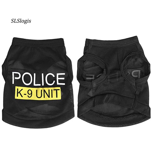 Áo Thun Đen Cảnh Sát K-9 Đơn Giản Cho Thú Cưng