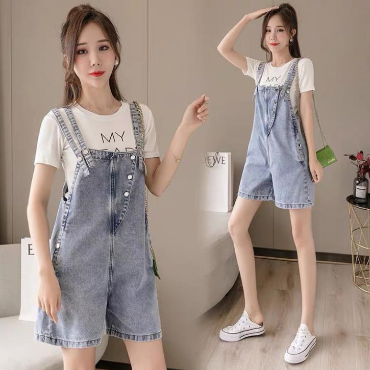 Quần yếm nữ King168, yếm short nữ co dãn nhẹ mẫu mới DC12 New
