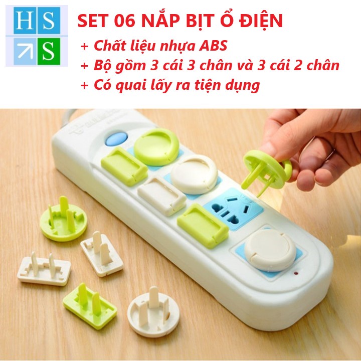 BỘ 06 NẮP BỊT LỖ Ổ ĐIỆN an toàn cho trẻ em (Hàng chuẩn có vỉ) - HS Shop Đà Nẵng