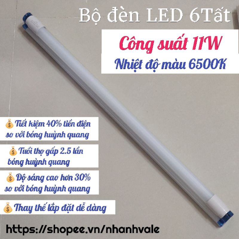 Bộ máng và Bóng đèn LED T8 6 tất (0.6m) 11W