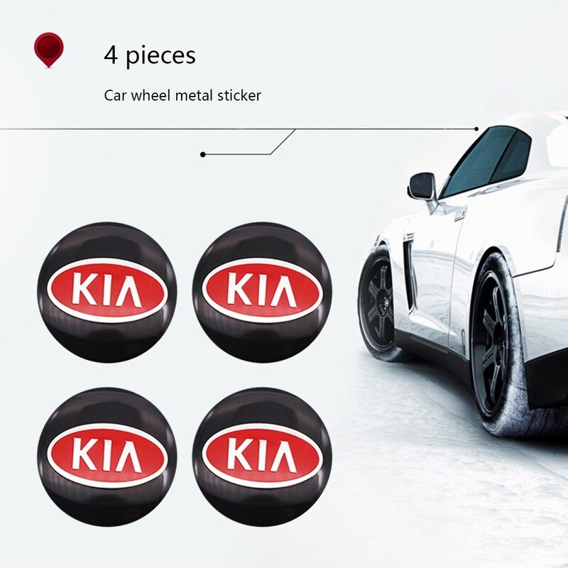 Set 4 ốp dán trang trí nắp đùm bánh xe ô tô 56mm dành cho Kia Morning Seltos K3 Carens Forte Cerato Soluto