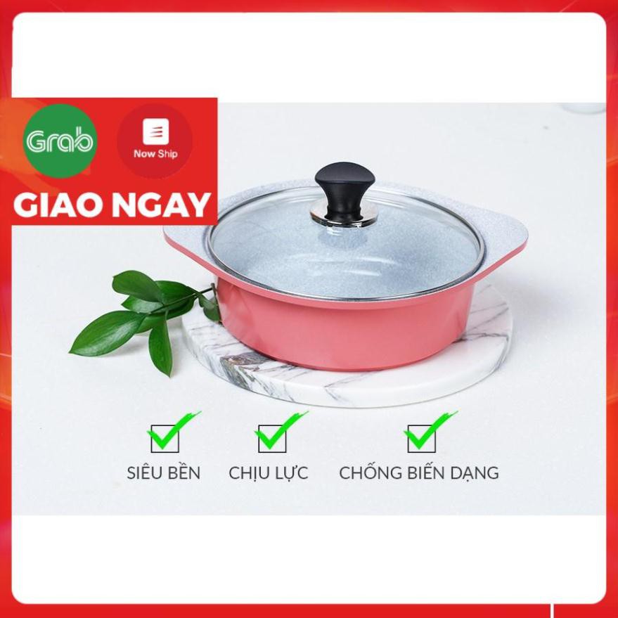 Bộ 4 nồi gốm sứ ECORAMIC phủ đá chống dính siêu bền cao cấp 4 món ( Tặng 1 cặp nhấc nồi silicon )