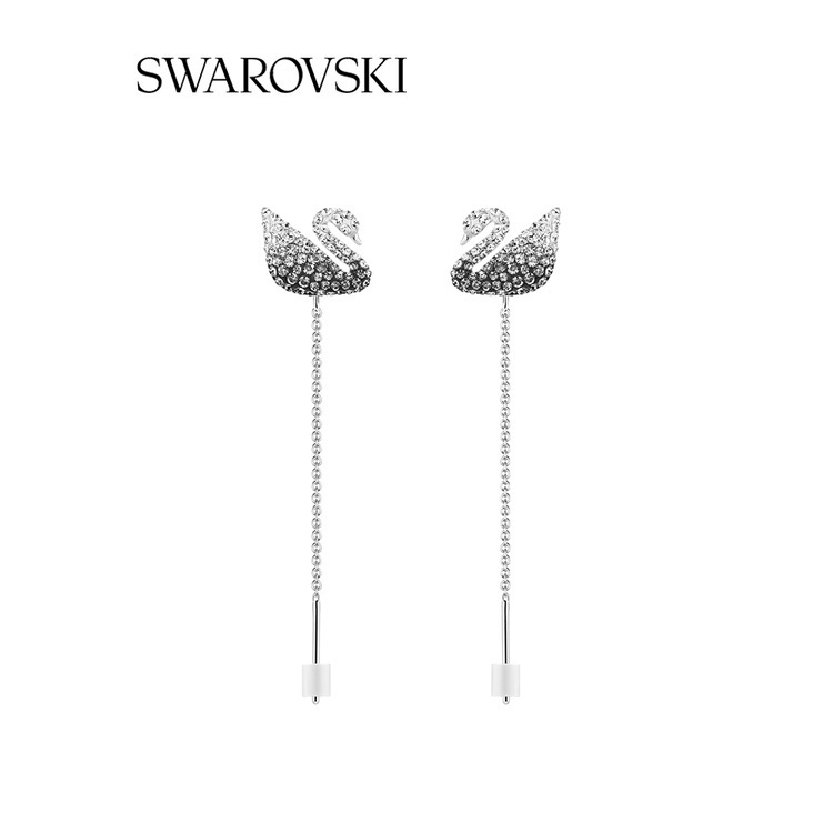 Bông tai nữ Swarovski màu đen trắng thiên nga ICONIC SWAN / ❈ ❈ ❈ ❈ ❈ 🍎 💍 ❈ ❈ ゚ ❈ ICONIC SWAN ❥ ❈ ❈ 