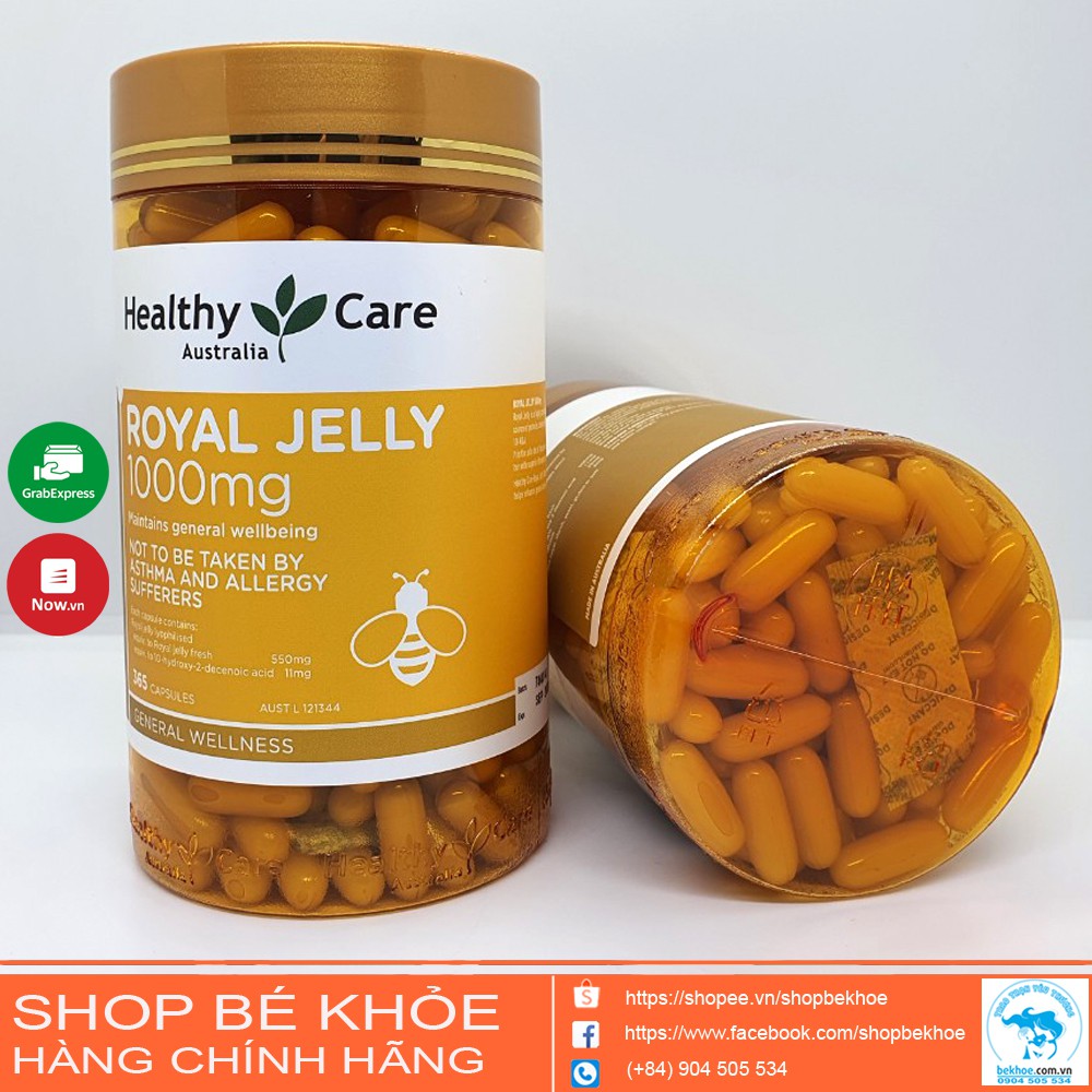 Sữa ong chúa Healthy Care Royal Jelly 1000 365 viên - Ong Chúa Úc | Thế Giới Skin Care