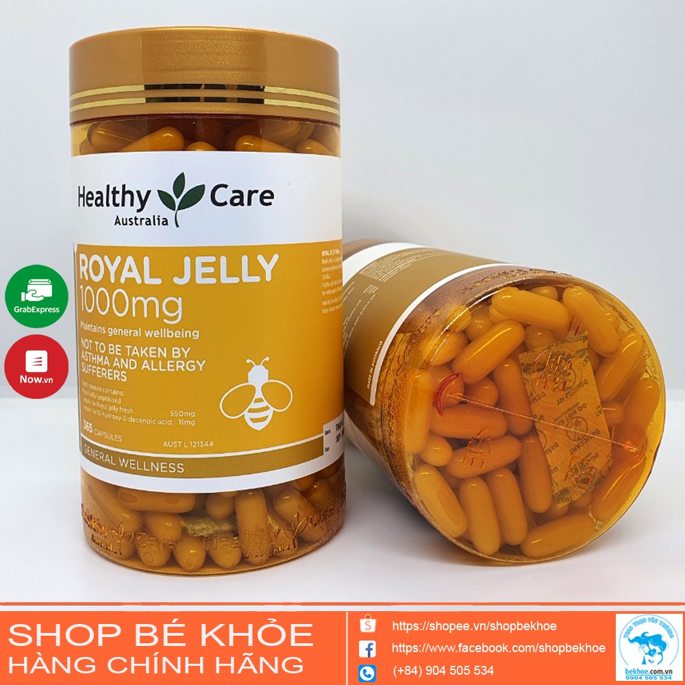 Sữa ong chúa Healthy Care Royal Jelly 1000 365 viên - Ong Chúa Úc