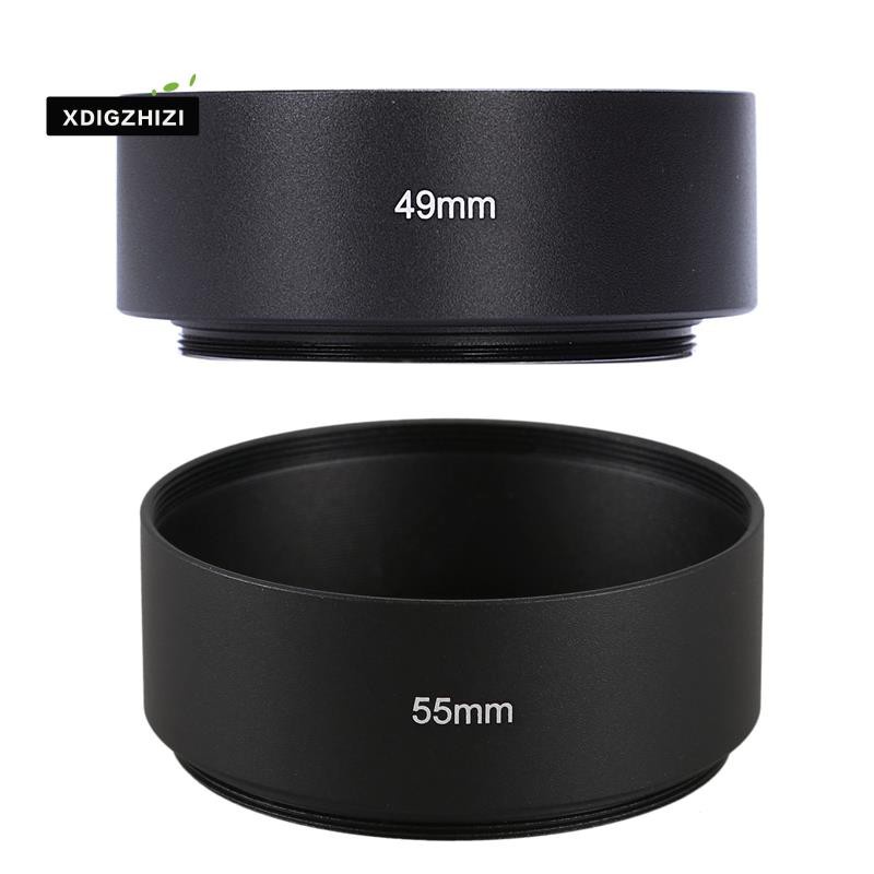 2 Pcs Mount Standard Metal Lens Hood for Canon Nikon Pentax Sony Olympus, 49Mm & 55Mm