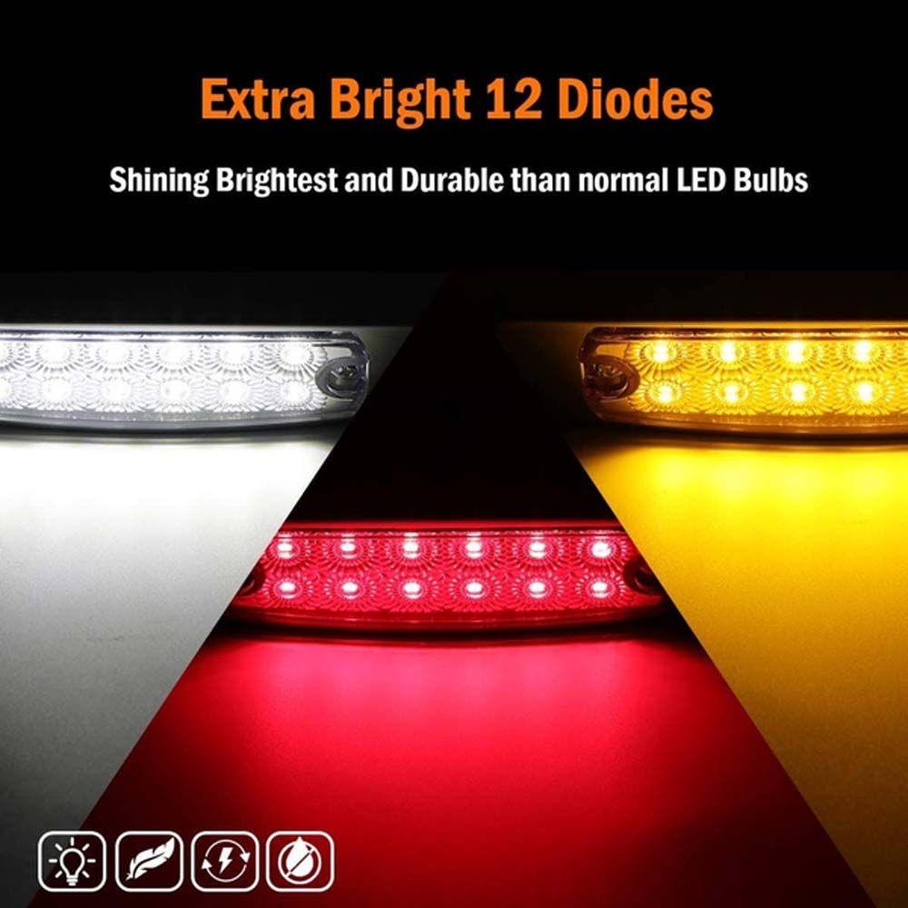 Đèn Tín Hiệu Bên Hông Xe Hơi / Tàu Thuyền 12 Bóng LED 24V Màu Trắng