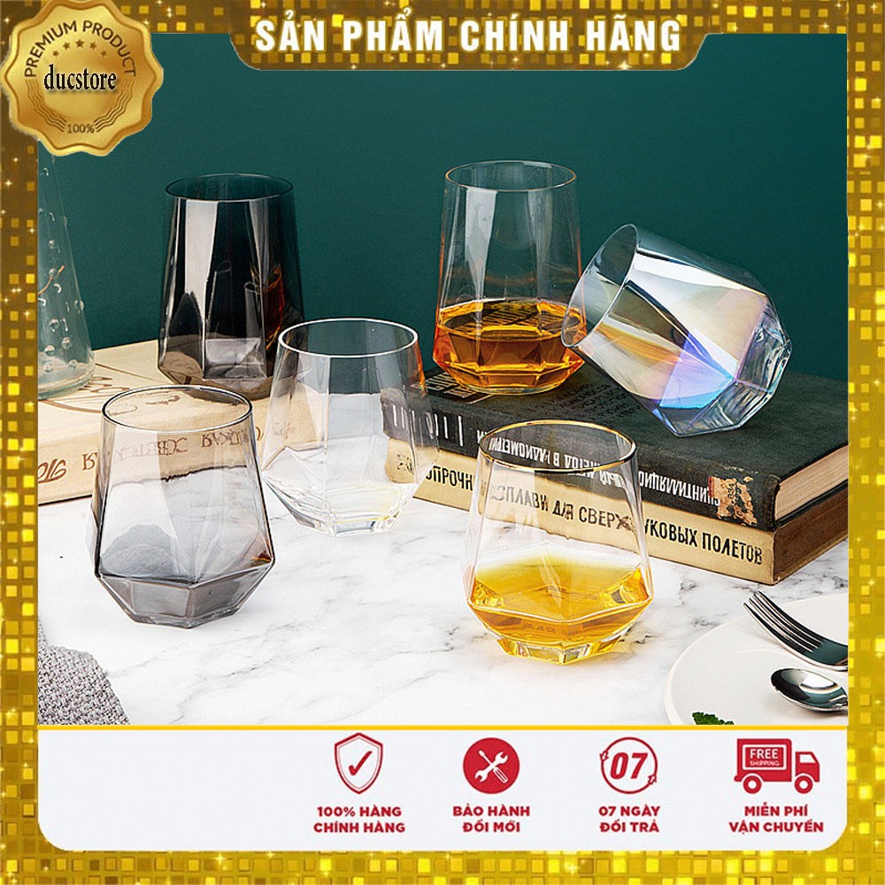 Cốc Thuỷ Tinh Hình Kim Cương Pha Lê Diamond, Cốc Cafe Cao Cấp Nhập Khẩu I-ta-li-a Hàng Loại 1