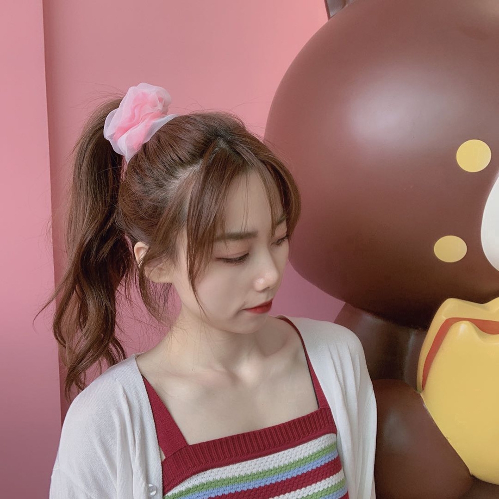 Dây cột tóc satin màu trơn xinh xắn dành cho nữ d061706