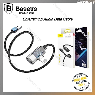 Cáp sạc iPhone tích hợp lỗ cắm tai nghe Lightning - Vừa sạc - Vừa nghe nhạc - Chơi game có MIC Baseus