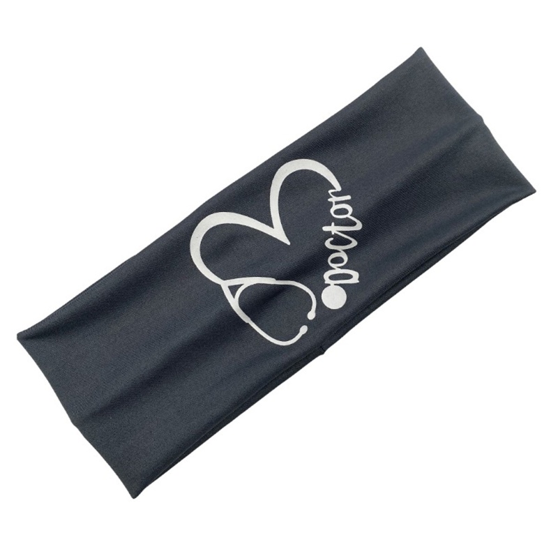 Băng Đô Cài Tóc Co Giãn Chống Trượt In Họa Tiết Trái Tim