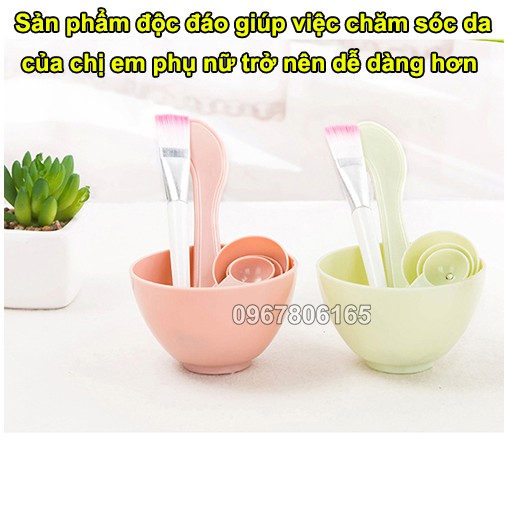 Bộ dụng cụ trộn, đắp mặt nạ đa năng 4 trong 1 siêu tiện lợi