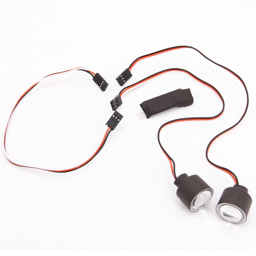Set 2 Đèn Pha LED Dành Cho Mô Hình Xe Đồ Chơi 1/10 RC SCX10 TRX4 D90 Jeep Wrangler 90046 90047
