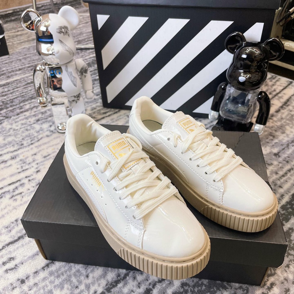 Giày thể thao Puma nữ thời trang, Puma đế nâu, đen trắng, full trắng H017480 | BigBuy360 - bigbuy360.vn