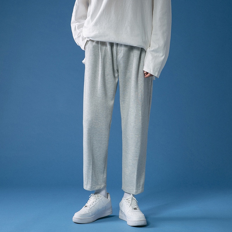 Quần âu ống rộng nam Simple quần jogger thể thao nam quần dài nam thể thao vintage quần ống rộng hàn quốc cotton quần ống suông