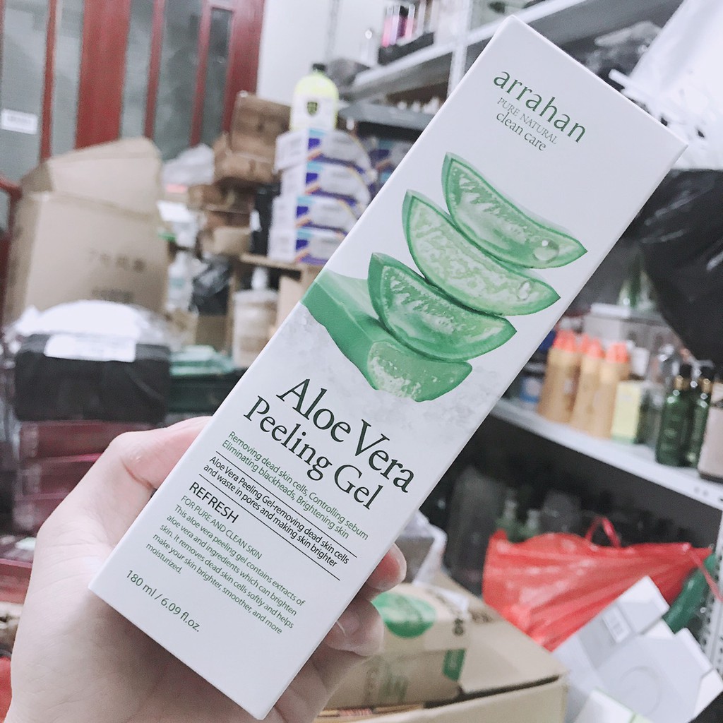 Gel tẩy da chết lô hội, tẩy tế bào chết hương lô hội - Arrahan Aloe Vera Peeling Gel - [Chính Hãng Hàn Quốc] - 180ml