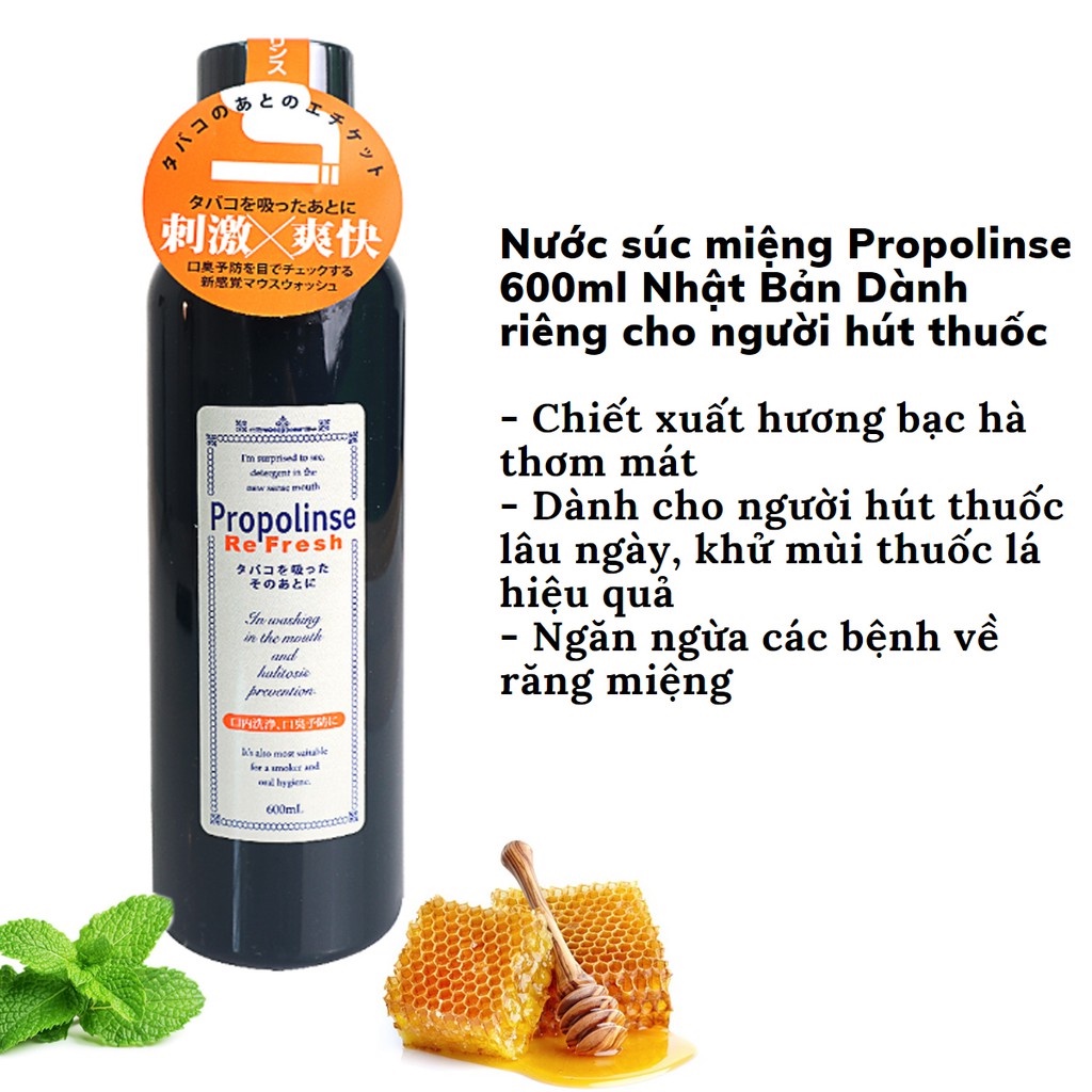 Nước súc miệng propolinse đen 600ml nội địa Nhật dành Like Tokyo