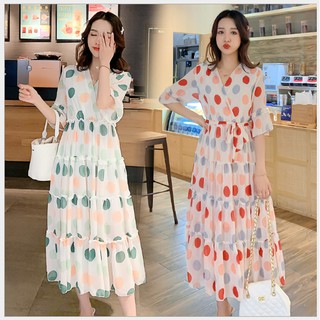 ĐẦM BẦU VÁY BẦU VOAN 4 TẦNG  ( 2 màu )