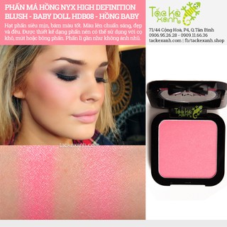 Phấn má hồng nhũ nhẹ NYX HD Blush - HDB08 Baby Doll - Hồng Baby