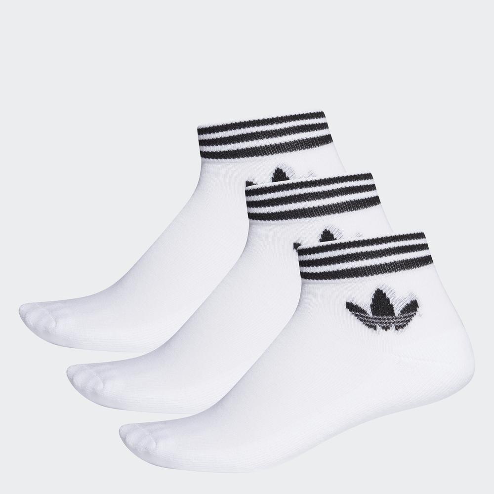 Tất adidas ORIGINALS Unisex Tất Trefoil cao đến cổ chân 3 đôi Màu trắng EE1152