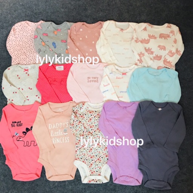 bodysuit dài tay bé gái (inbox chọn mẫu)