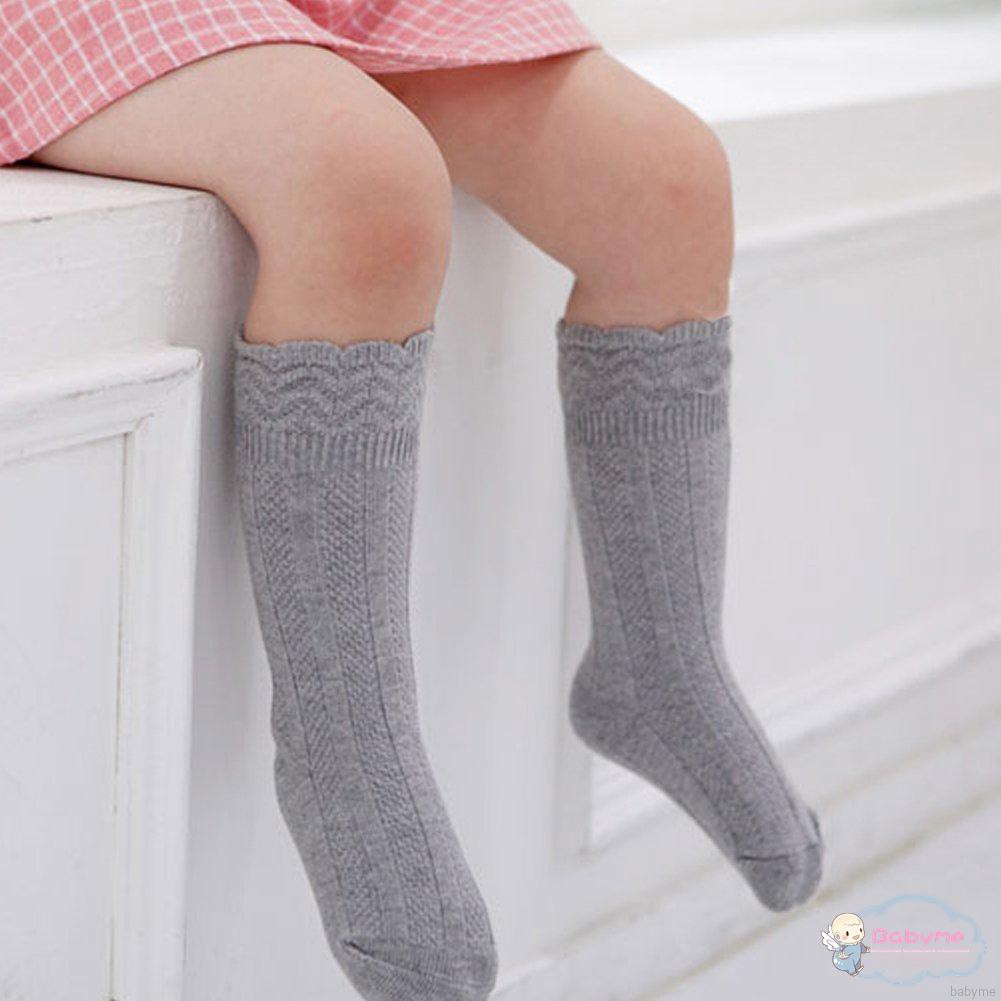 Vớ cotton cao cổ họa tiết sọc ngang xinh xắn dành cho bé gái