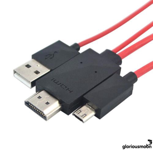 Rs♪-6.5 Feet 11Pin MHL Micro USB to HDMI 1080P HD TV Cable Adapter MHL-Functioned Charger Cable