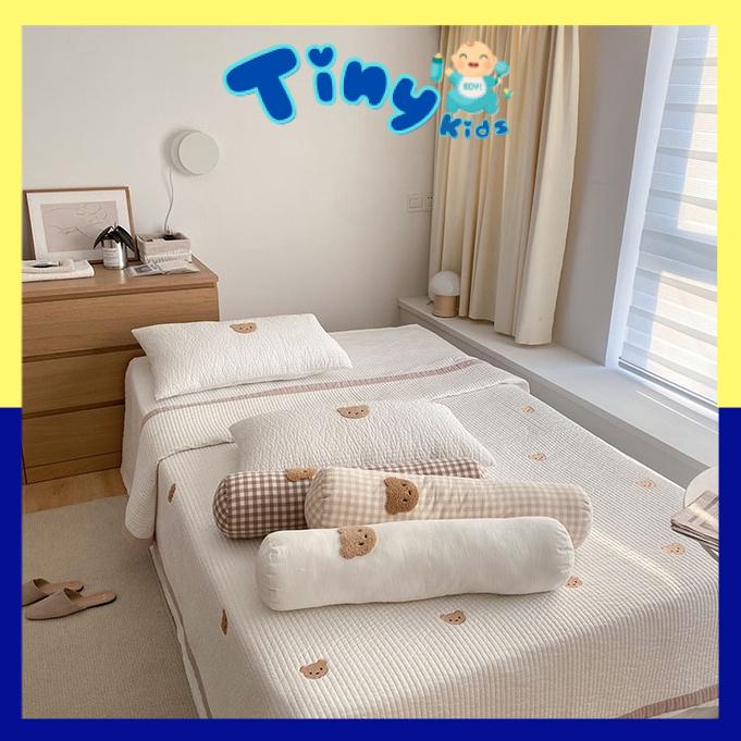 Drap Trải Giường Gấu Nâu Quilting Trần Bông Hàn Quốc Hàng Cao Cấp - Tiny Kids