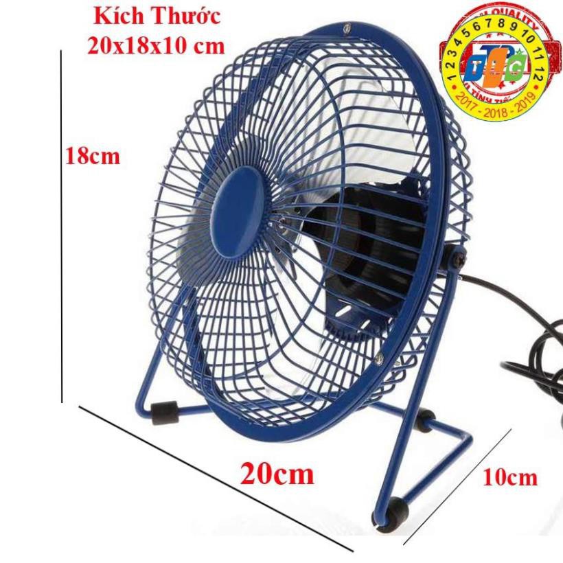 Quạt USB Mini Fan lồng sắt 20cm Quay 360 độ Tiện Dụng - Fan Lileng 819 TPF1