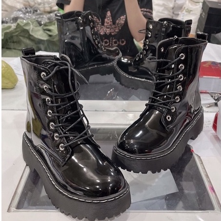 Giày Bốt Dây Buộc Khoá Sườn Da Bóng | BigBuy360 - bigbuy360.vn