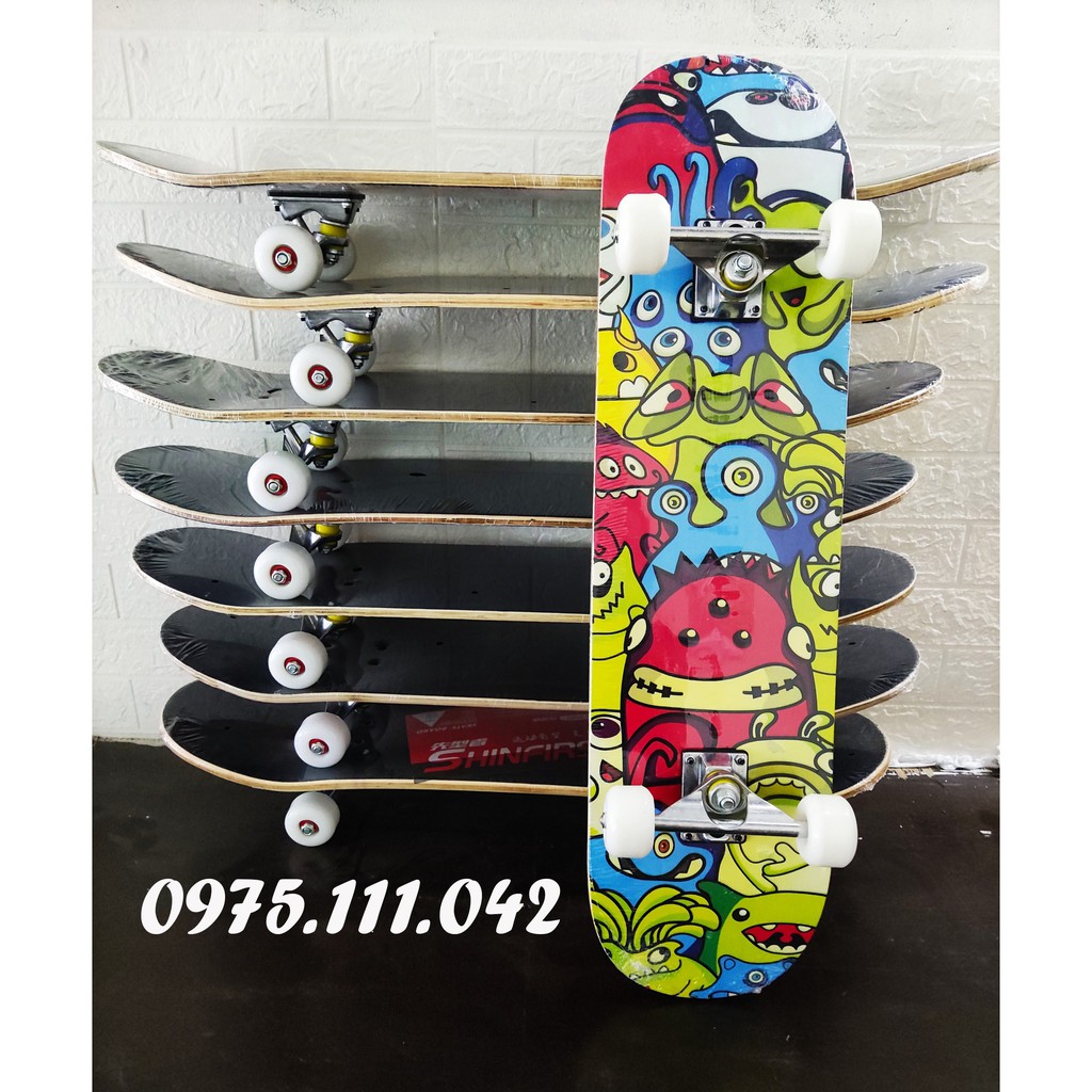 Ván Trượt Skateboard Thể Thao Cao Cấp - Chất Liệu Gỗ Phong Ép Cao Cấp 7 Lớp