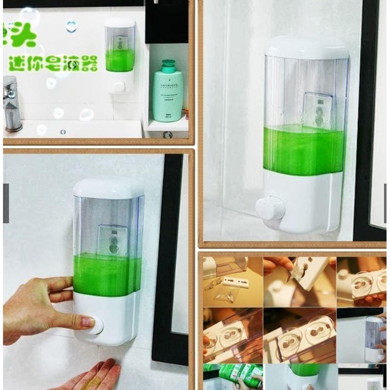 Hộp Đựng Nước Rửa Tay, Dầu Gội, Dung Dịch Sát Khuẩn 1 Ngăn Dính Tường 500 ml