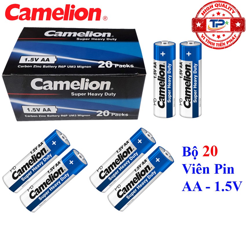 Bộ 20 viên Pin Tiểu AA (2A) Camelion Super Heavy Duty Battery 1.5V - 10 cặp pin mẫu mới