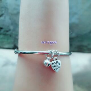 Kiềng tay size 50mm mix charm bạc