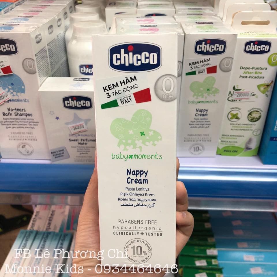 Kem hăm CHICCO 0m+ tuýp 100ml, kem hăm dưỡng da cấp ẩm an toàn cho bé - Monnie Kids