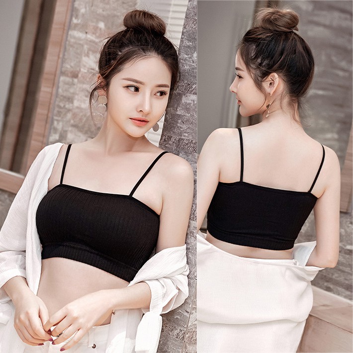 Áo bra cotton Gân tăm Thoáng mát như bông - 2 dây | BigBuy360 - bigbuy360.vn