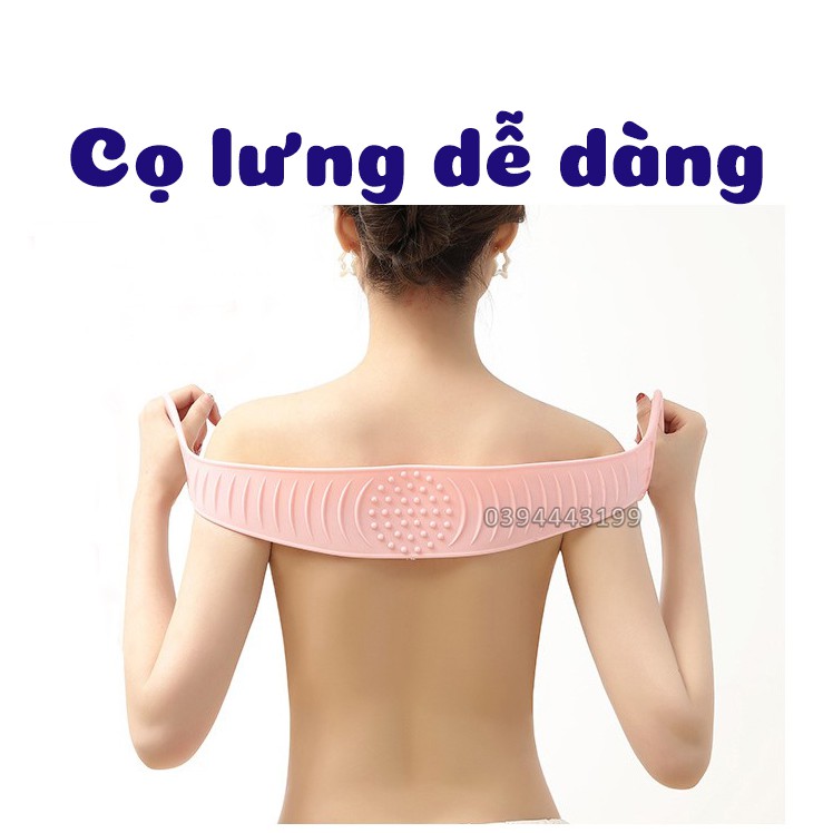 Dây tắm cọ, Chà lưng 2 mặt bằng silicone làm sạch và tẩy da chết tiện ích